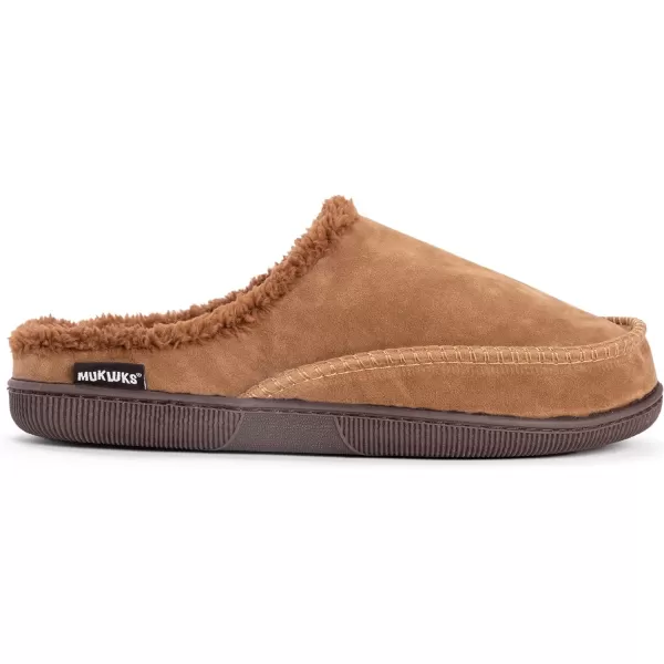 MUK LUKS Mens Faux Suede Clog SlipperCamel