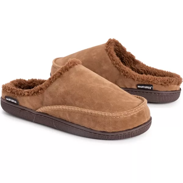 MUK LUKS Mens Faux Suede Clog SlipperCamel