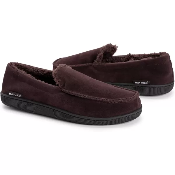 MUK LUKS Mens Faux Suede Moccasin SlipperBrown