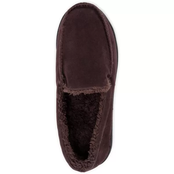 MUK LUKS Mens Faux Suede Moccasin SlipperBrown