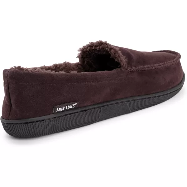 MUK LUKS Mens Faux Suede Moccasin SlipperBrown