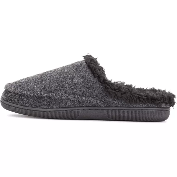 MUK LUKS Mens Faux Wool Clog SlippersBlack