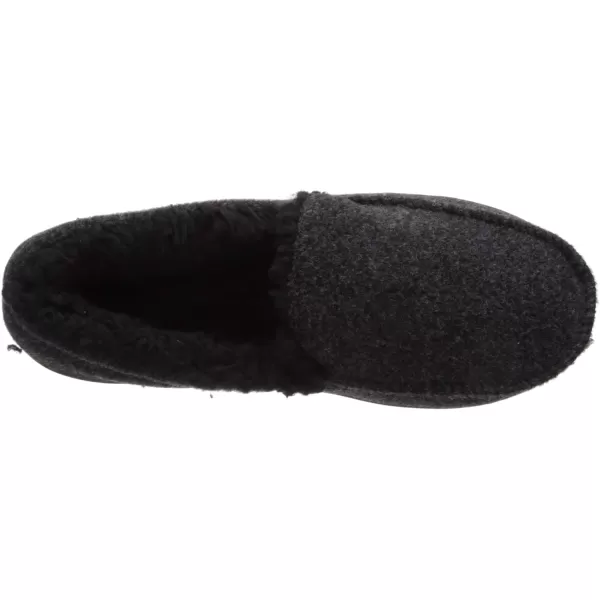 MUK LUKS Mens Faux Wool MoccasinBlack