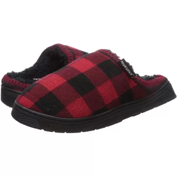 MUK LUKS Mens Gabriel Clog SlippersRedBlack