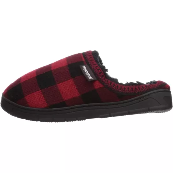 MUK LUKS Mens Gabriel Clog SlippersRedBlack