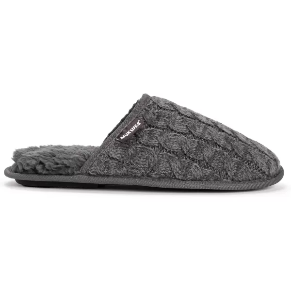 MUK LUKS Mens Gavin Scuff SlippersCharcoalDark Heather Grey