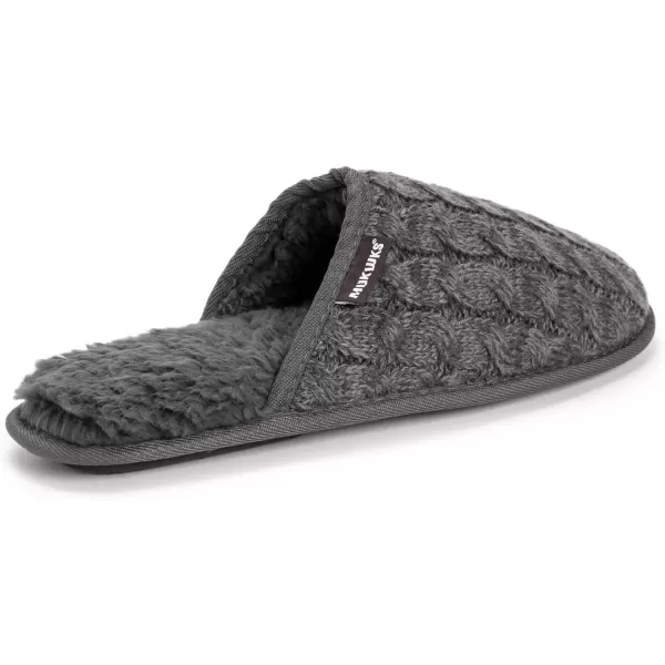 MUK LUKS Mens Gavin Scuff SlippersCharcoalDark Heather Grey