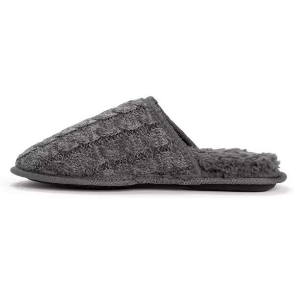 MUK LUKS Mens Gavin Scuff SlippersCharcoalDark Heather Grey