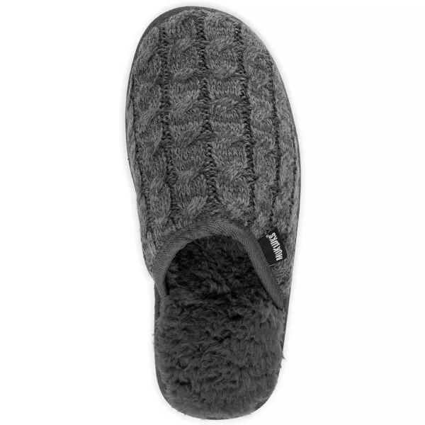 MUK LUKS Mens Gavin Scuff SlippersCharcoalDark Heather Grey