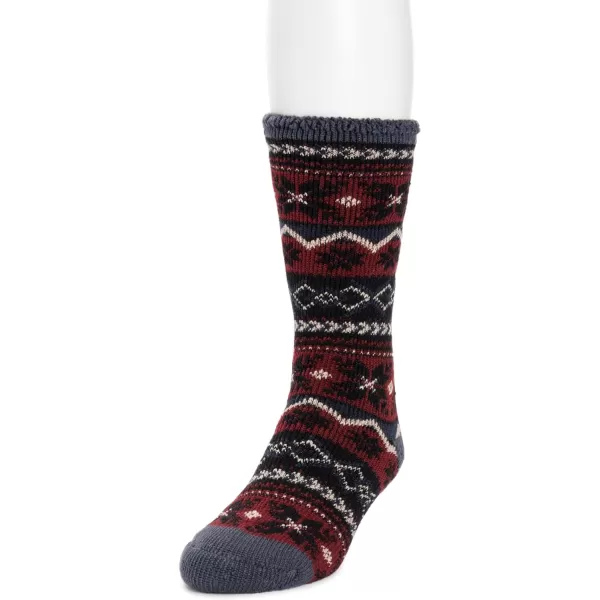 MUK LUKS Mens Heat Retainer Thermal InsulatedBurgundyNavy