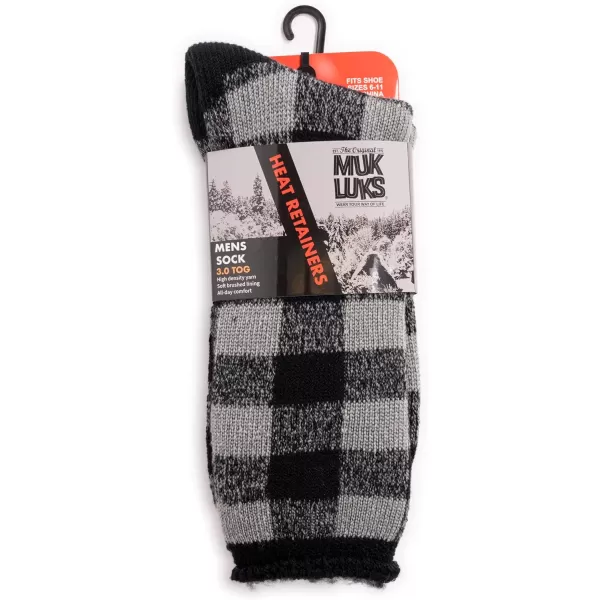 MUK LUKS Mens Heat Retainer Thermal InsulatedGreyBlack