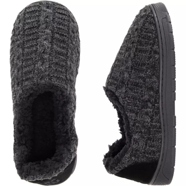 MUK LUKS Mens John SlippersEbonyDark Grey Heather