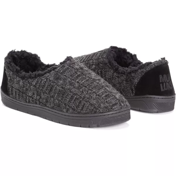 MUK LUKS Mens John SlippersEbonyDark Grey Heather