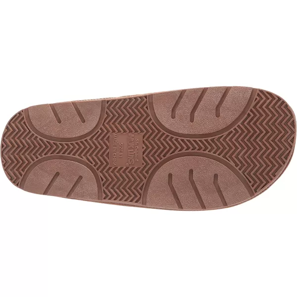 MUK LUKS Mens Leather Goods Topher Open Toe SlipperCamel