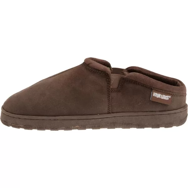 MUK LUKS Mens Matt Printed Berber Suede Clog SlipperChocolate