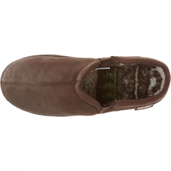 MUK LUKS Mens Matt Printed Berber Suede Clog SlipperChocolate