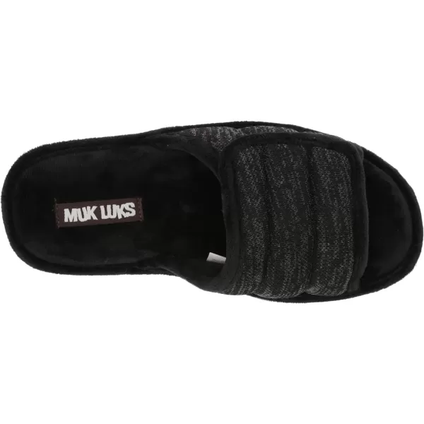 MUK LUKS Mens Maverick Slide SlippersEbonyCharcoal