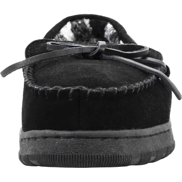 MUK LUKS Mens Paul Suede Moccasin SlipperBlackBrown Buffalo