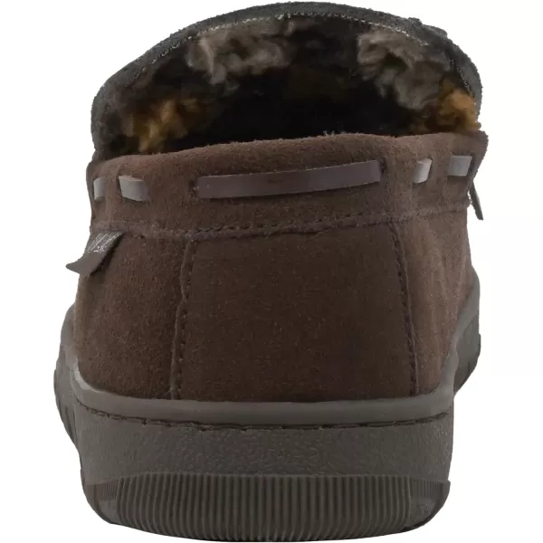 MUK LUKS Mens Paul Suede Moccasin SlipperBrown Buffalo