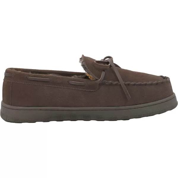 MUK LUKS Mens Paul Suede Moccasin SlipperBrown Buffalo