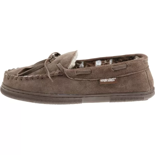 MUK LUKS Mens Paul Suede Moccasin SlipperChocolate