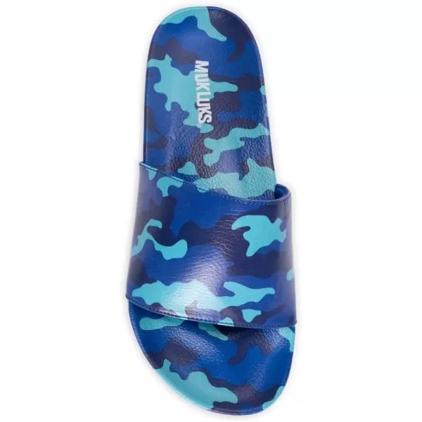 MUK LUKS Mens Pool Limbo Slide SandalNavy Camo