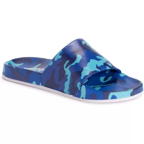 MUK LUKS Mens Pool Limbo Slide SandalNavy Camo