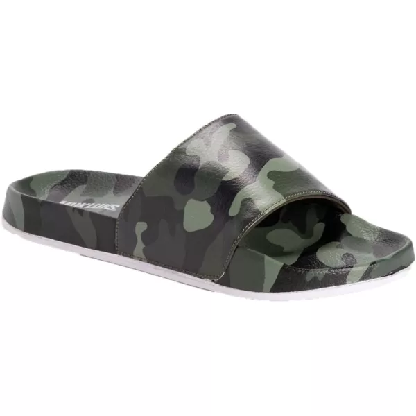 MUK LUKS Mens Pool Limbo Slide SandalOlive Camo