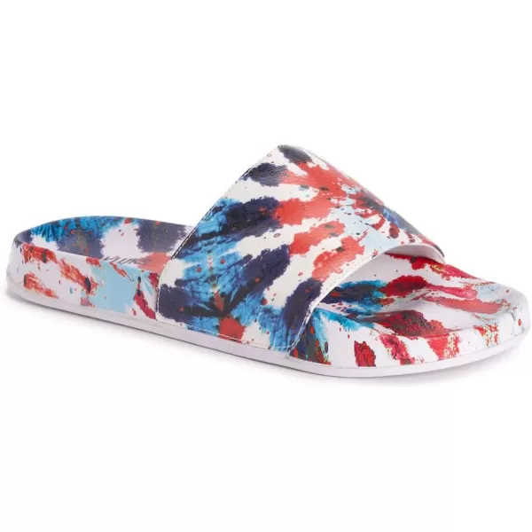 MUK LUKS Mens Pool Limbo Slide SandalWhite Tie Dye