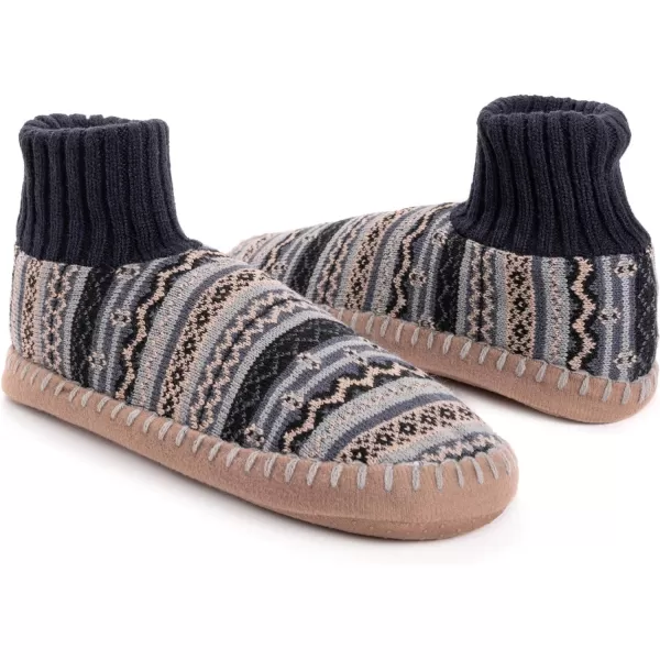 MUK LUKS Mens Slipper Socks CasualBlueGrey