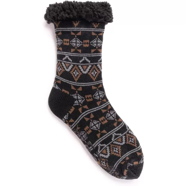 MUK LUKS Mens Slipper Socks CasualEbonyMoccasin