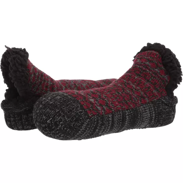 MUK LUKS Mens Slipper Socks CasualEbonyRed