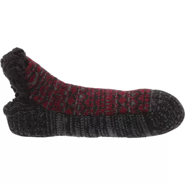 MUK LUKS Mens Slipper Socks CasualEbonyRed