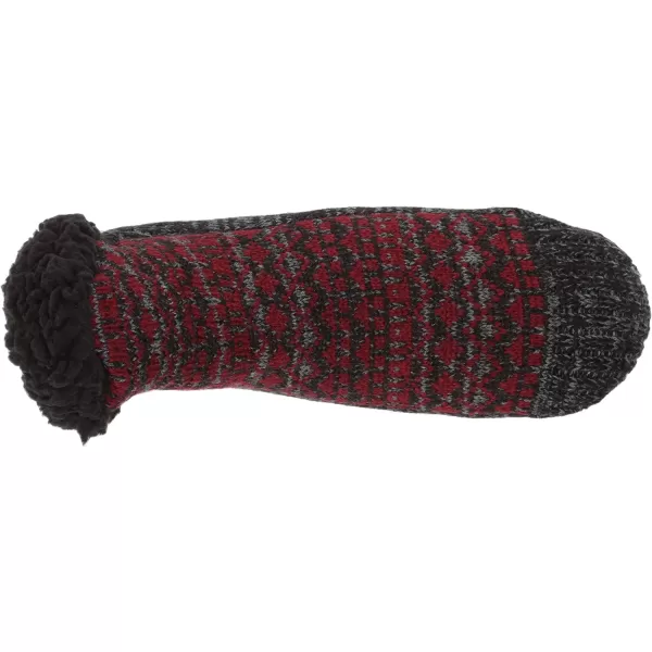 MUK LUKS Mens Slipper Socks CasualEbonyRed