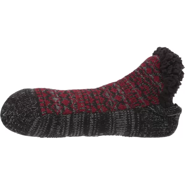 MUK LUKS Mens Slipper Socks CasualEbonyRed