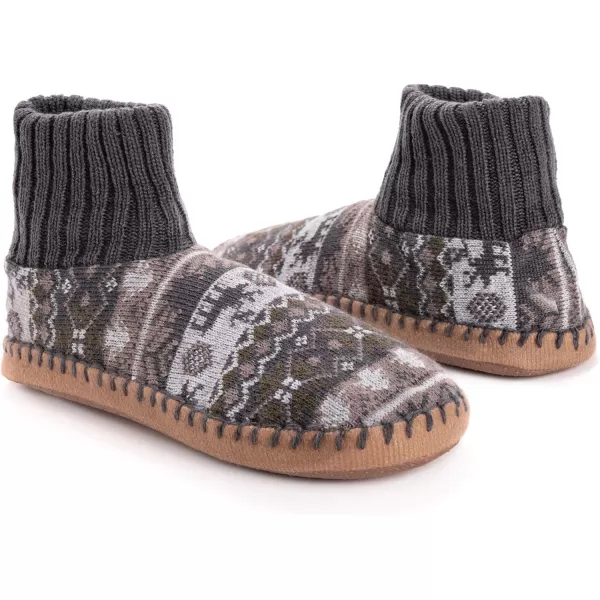 MUK LUKS Mens Slipper Socks CasualFossil