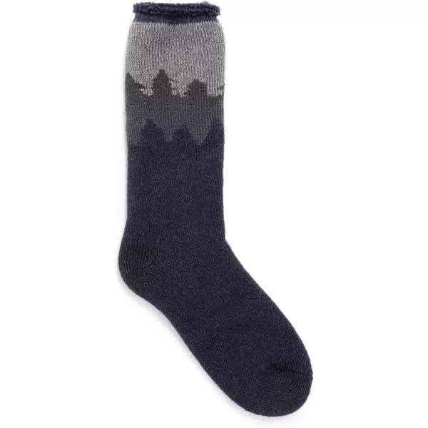 MUK LUKS Mens Slipper Socks CasualNavy Tree