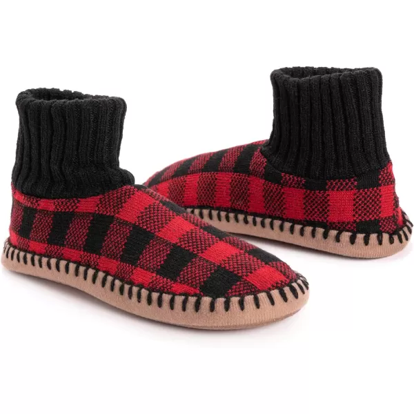 MUK LUKS Mens Slipper Socks CasualRedBlack