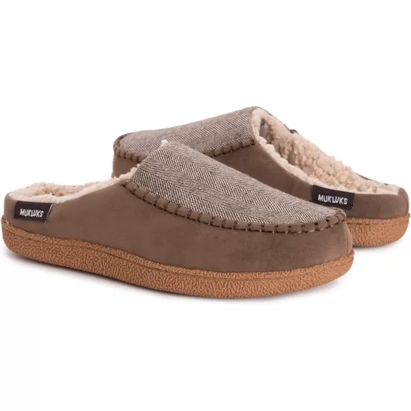 MUK LUKS Mens Staughton Clog SlippersTaupe