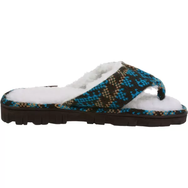 MUK LUKS Mosaic Knit Muk Luk ThongTurquoise