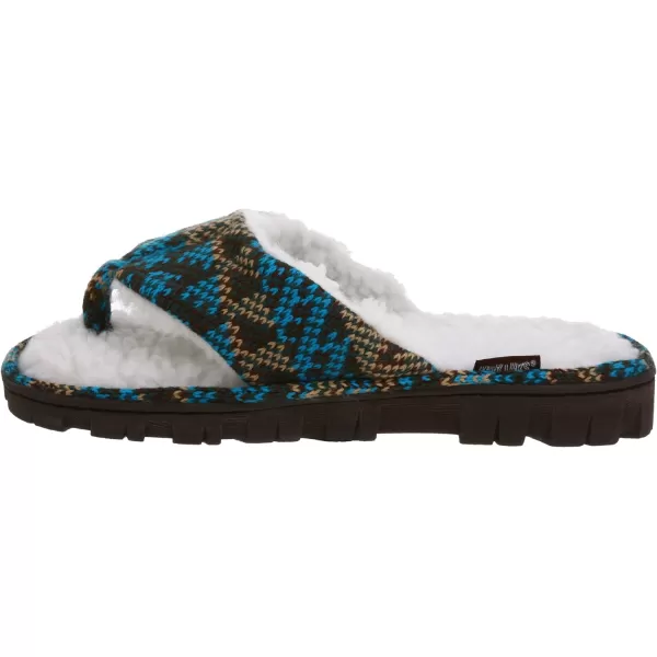 MUK LUKS Mosaic Knit Muk Luk ThongTurquoise