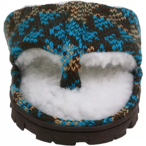 MUK LUKS Mosaic Knit Muk Luk ThongTurquoise