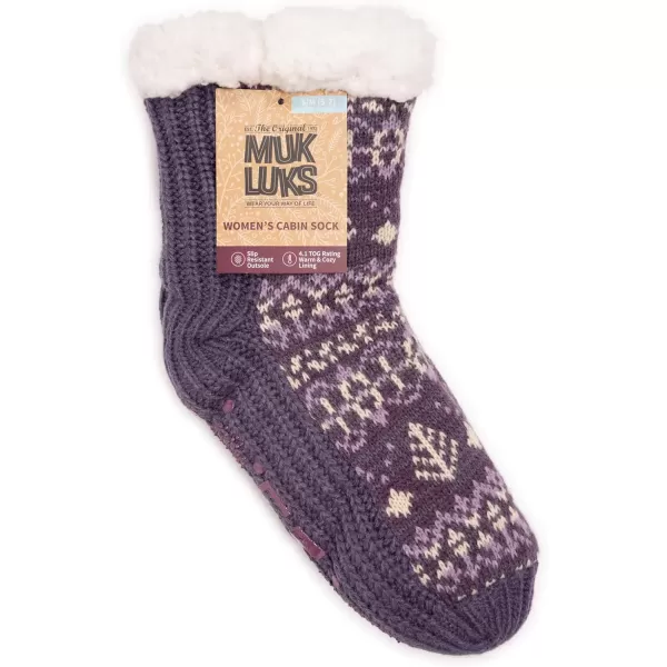 MUK LUKS Pieced Cabin Sox 1 Pair Pack Womens SocksMystical Forest