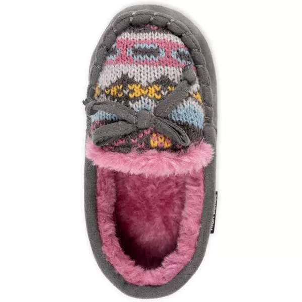 MUK LUKS UnisexChild Patterned MoccasinsDark Grey Heather