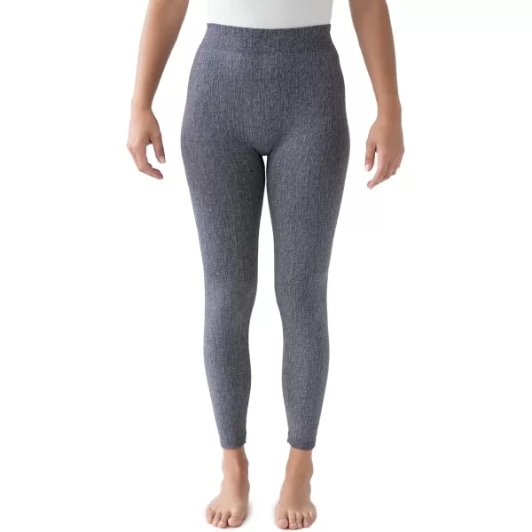 MUK LUKS Womens 2 Pack of LeggingsBlackGrey