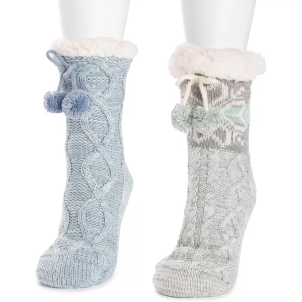 MUK LUKS Womens 2 Pair Pack Tall CabinGarden Frost