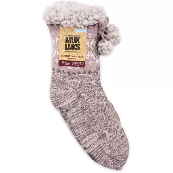 MUK LUKS Womens 2 Pair Pack Tall CabinWinters Dusk