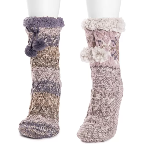 MUK LUKS Womens 2 Pair Pack Tall CabinWinters Dusk