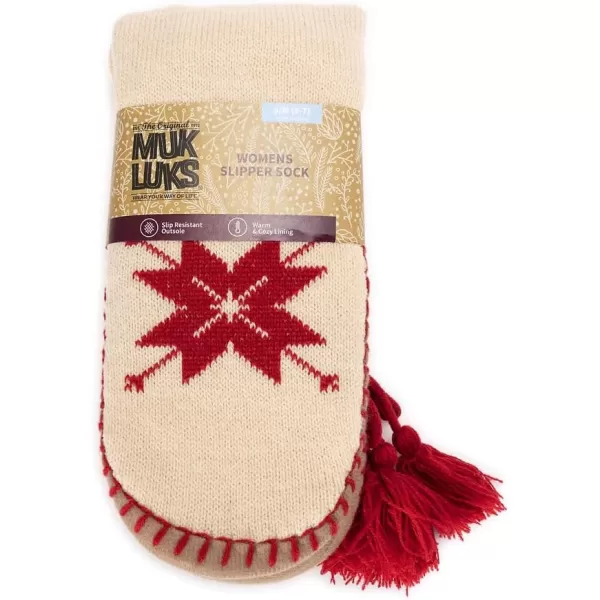 MUK LUKS Womens 50th Anniversary Slipper SocksCream