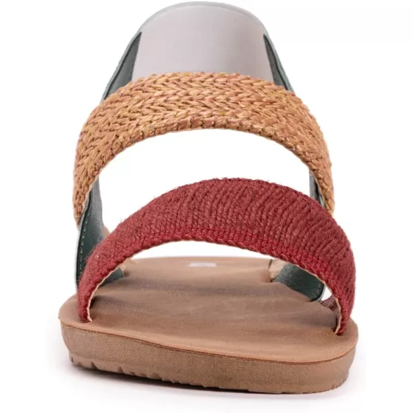 MUK LUKS Womens About Time SandalRed Multi FlatMUK LUKS Womens About Time SandalRed Multi Flat